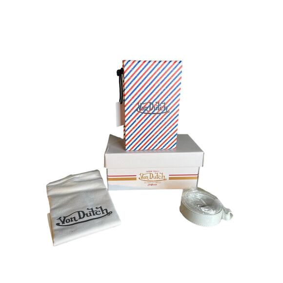 Von Dutch Women's Small Mini Tote Bag Purse Barbershop Striped Box NEW - Picture 1 of 3